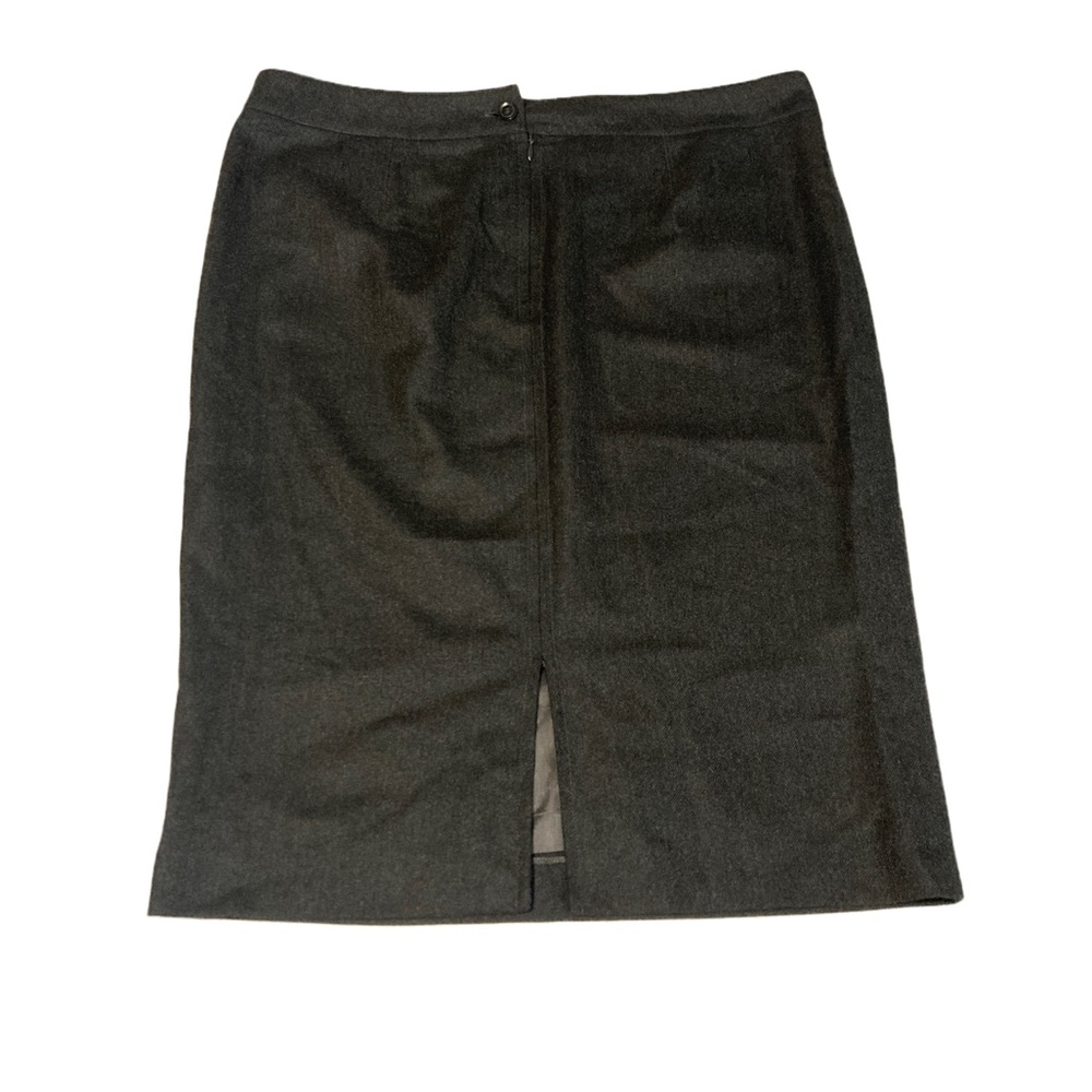 Kiton Pure Cashmere Pencil Skirt Charcoal Grey 46 Solid Herringbone Straight